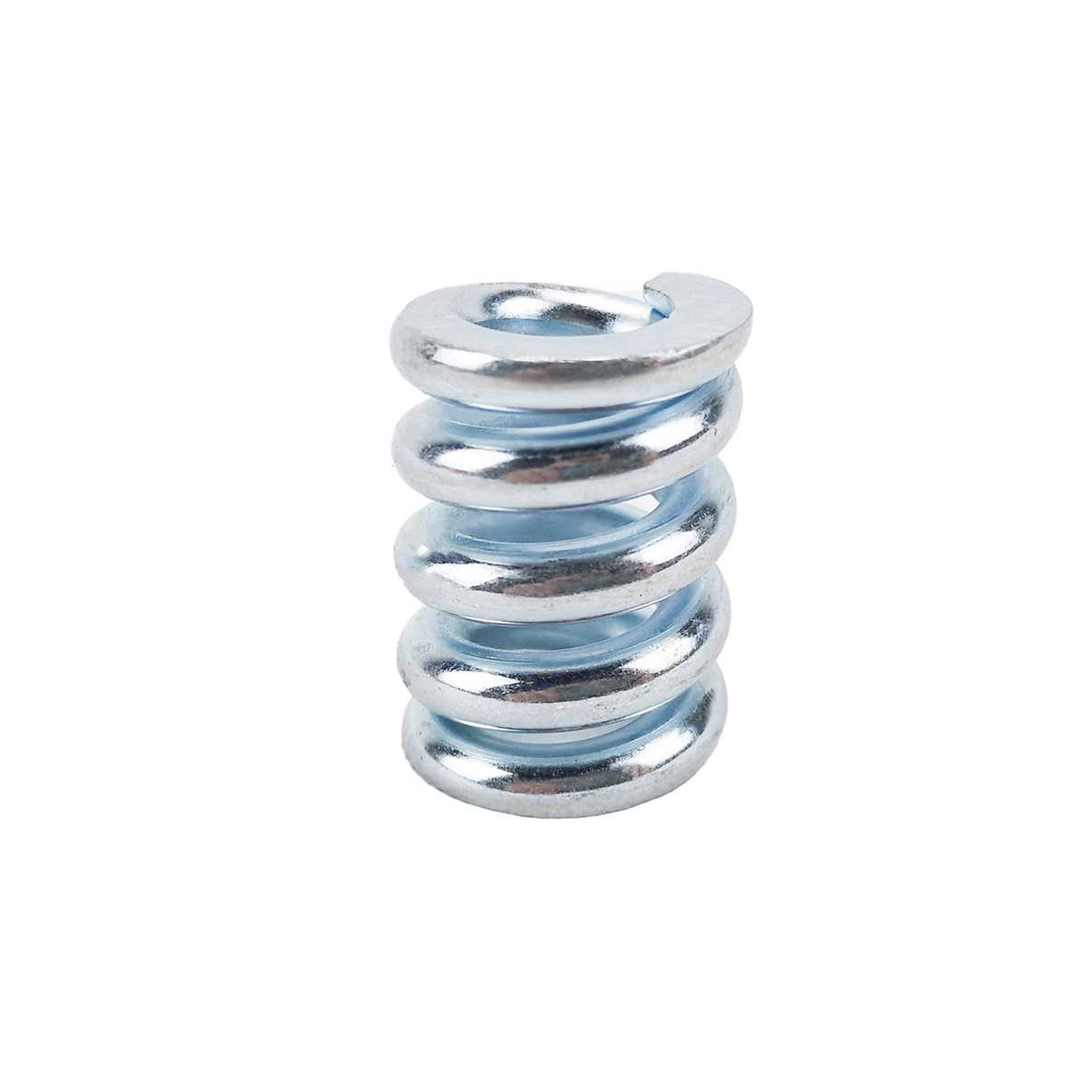 Heavy-wire zinc-plated compression spring with closely spaced coils