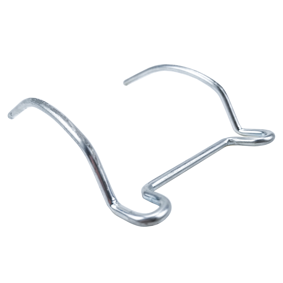 Silver formed wire bracket with curved arms