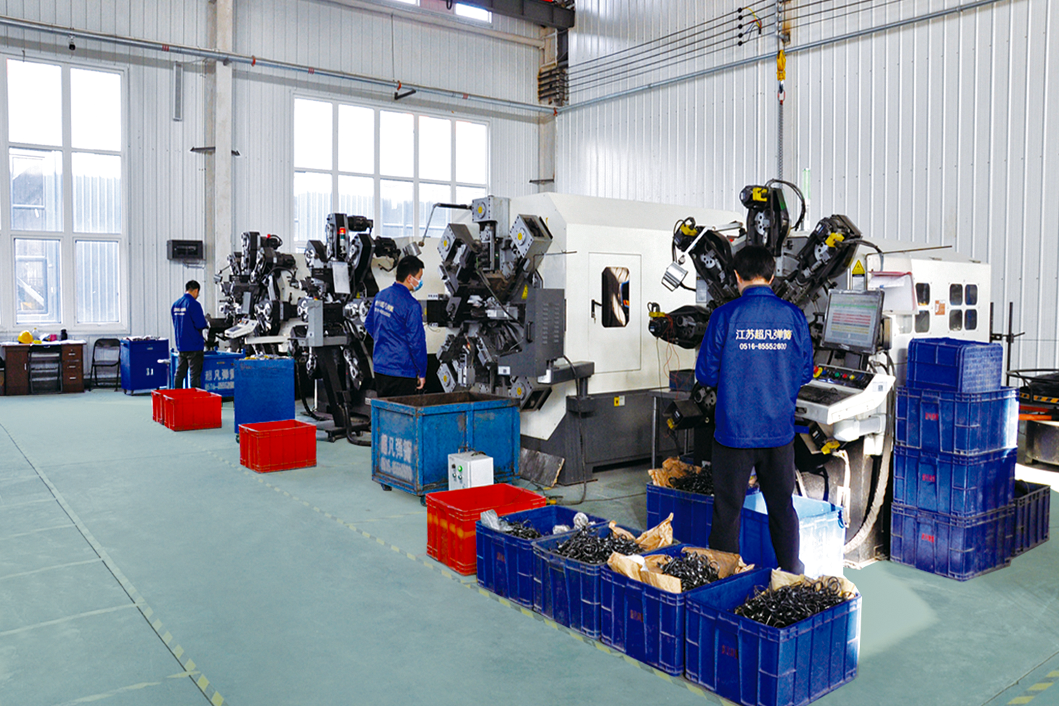 Representative modern CNC spring coiling production line